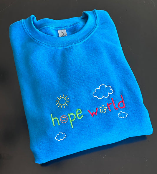 Hope World Embroidered Crewneck Sweatshirt