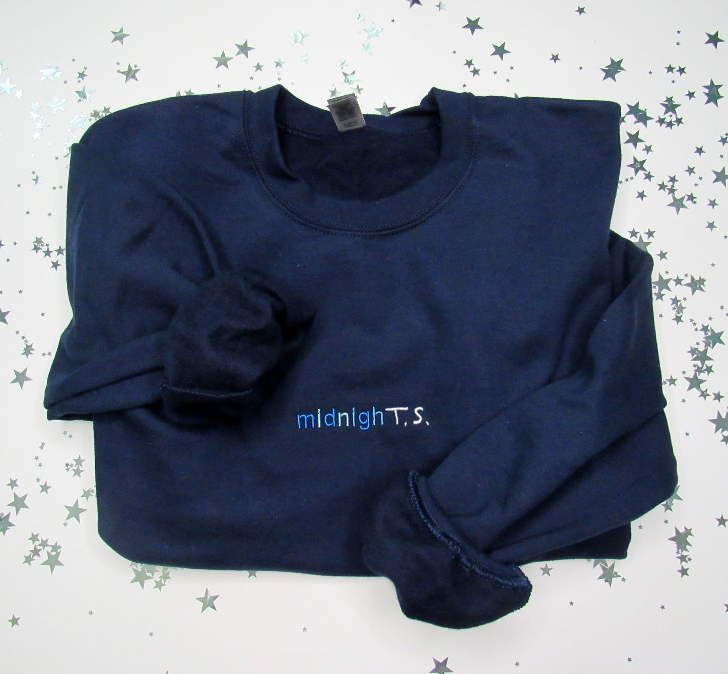 midnight embroidered crewneck sweatshirt