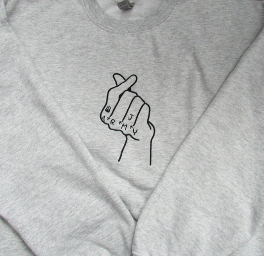 Jungkook finger heart embroidered sweatshirt