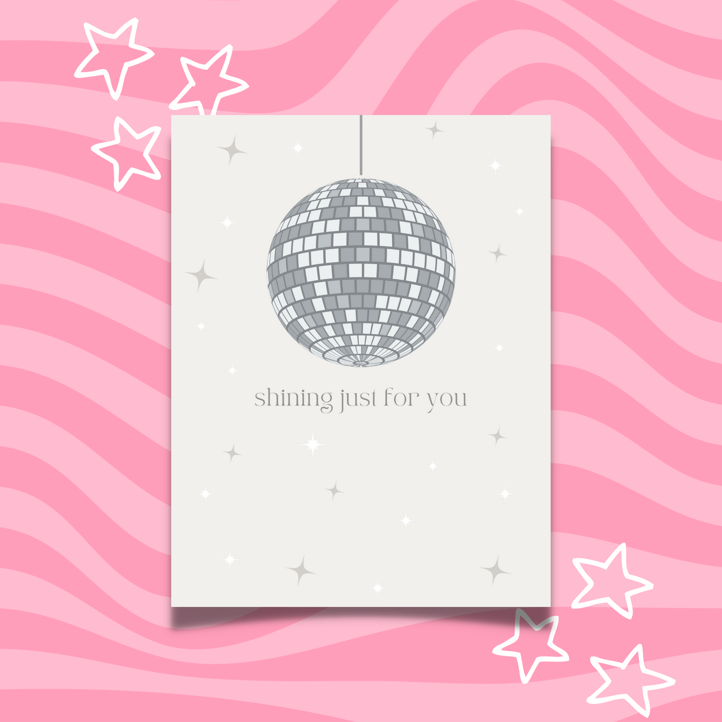 shining just for you disco mirrorball print poster 